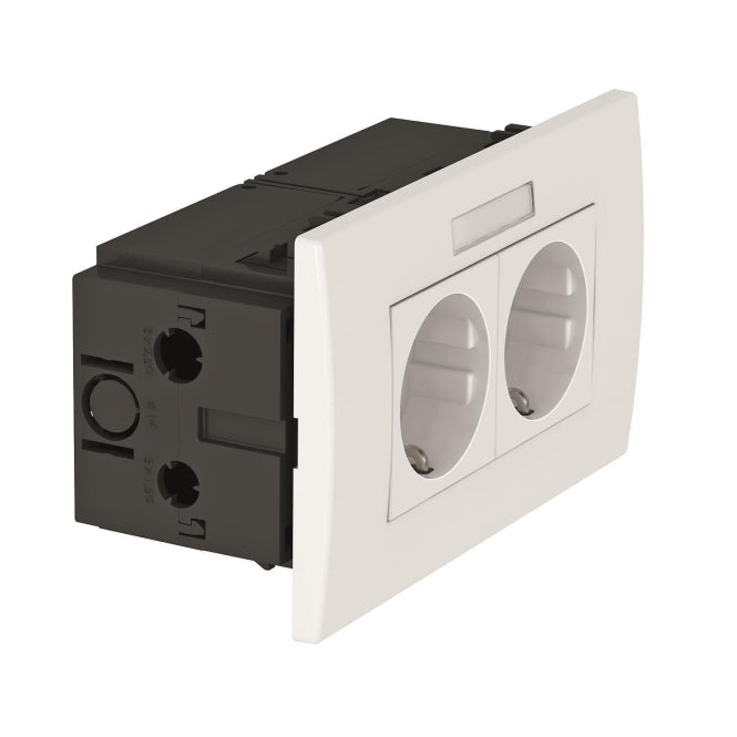 OBO SDE-RW D0RW2B Steckdoseneinheit      Modul 45 2f 84x140x59mm PC rws 6119427
