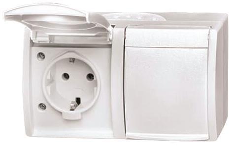BJ APWG ocean AP Schuko        20/2EW-54   2fach waagerecht alpinweiss