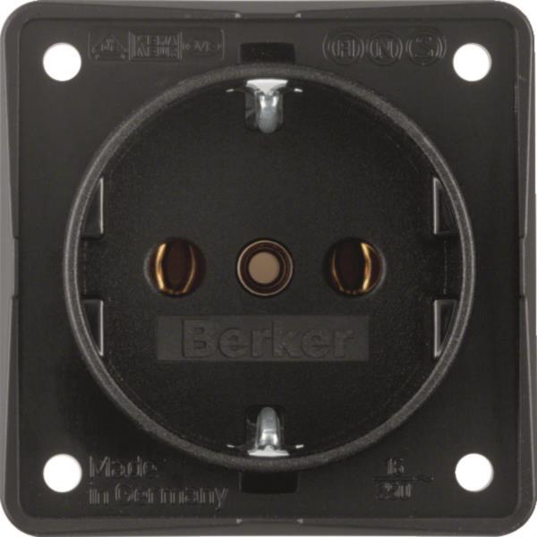 BER Steckdose Schuko Integro    09418505 Einsätze schwarz, matt