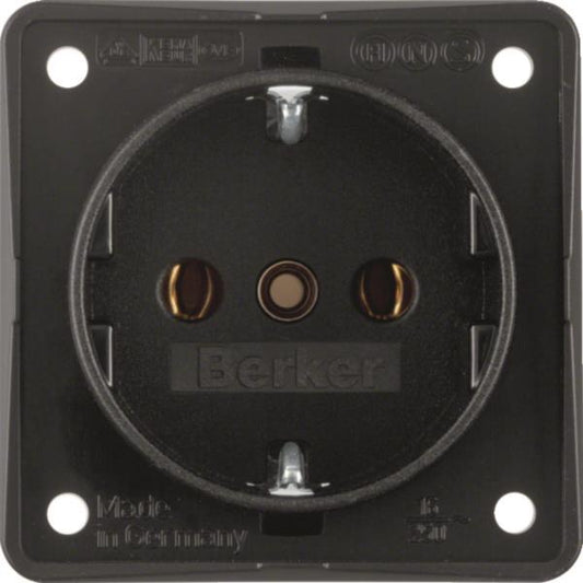 BER Steckdose Schuko Integro    09418505 Einsätze schwarz, matt