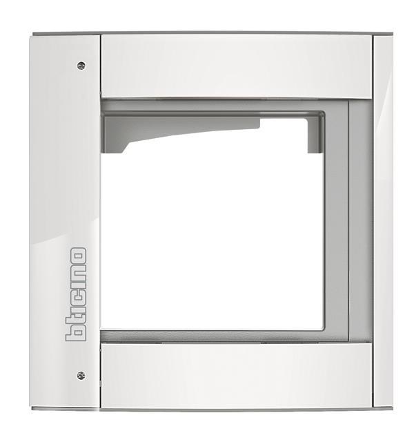 BTicino 350212 Abdeckrahmen 1M m.Träger  f.Türstation SFERA Aluminium Allwhite