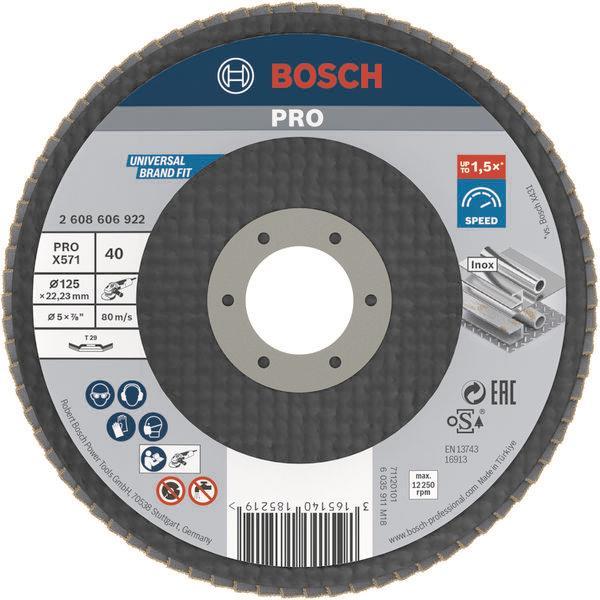 Bosch Fächerschleifscheibe    2608606922 X571 Best Metal gew. 125mm K40 Glasgew.
