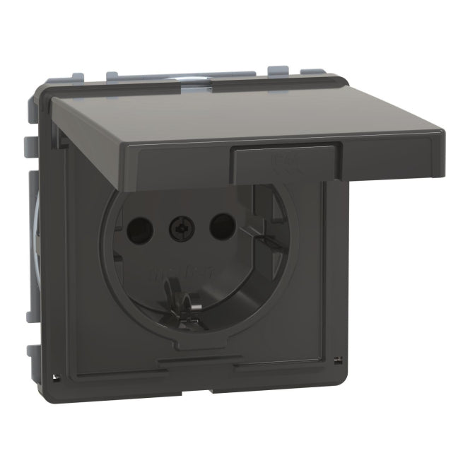 Merten SCHUKO-Steckdose BRS MEG2310-7214 m.Klappdeckel StK anthrazit AQUADESIGN