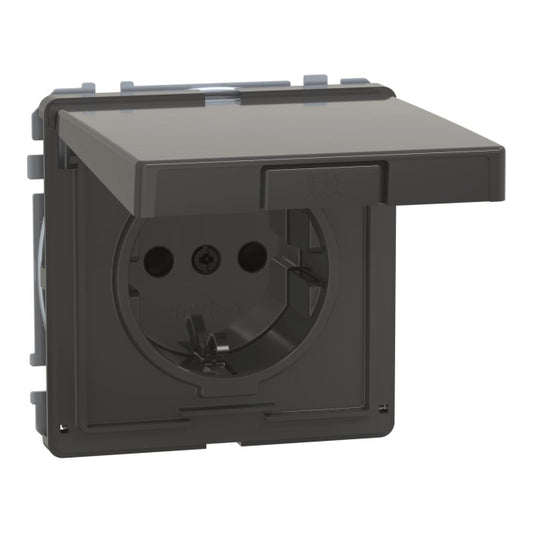 Merten SCHUKO-Steckdose BRS MEG2310-7214 m.Klappdeckel StK anthrazit AQUADESIGN