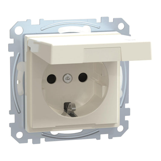 Merten SCHUKO-Steckdose BRS MEG2314-0319 Klappd. IP44 StK polarweiß glänz. Sys.M