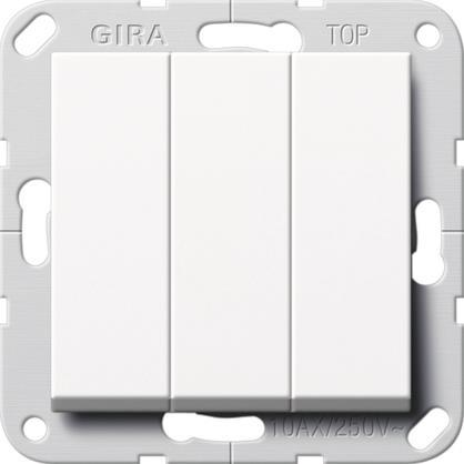 GIRA 284403 Wipptaster BS 3fach          Schließer System 55 Reinweiß glänzend