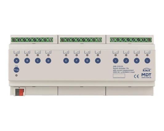 MDT AMI-1216.03 Schaltaktor 12-f 12TE    REG16/20A 230VAC C-Last m.Strommess200