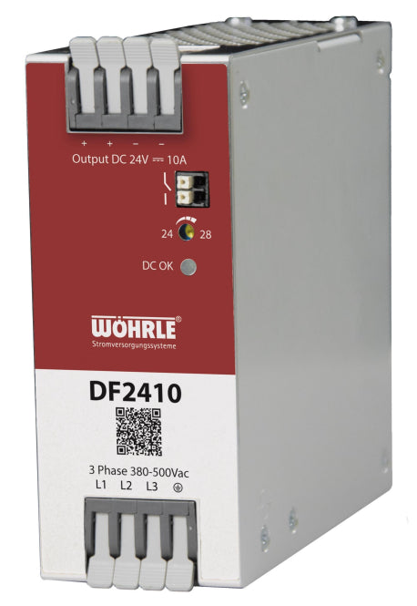 Wöhrle Netzgerät 3ph. E:340-550V  DF2410 AC A:24VDC 10A DC-OK LED Relais