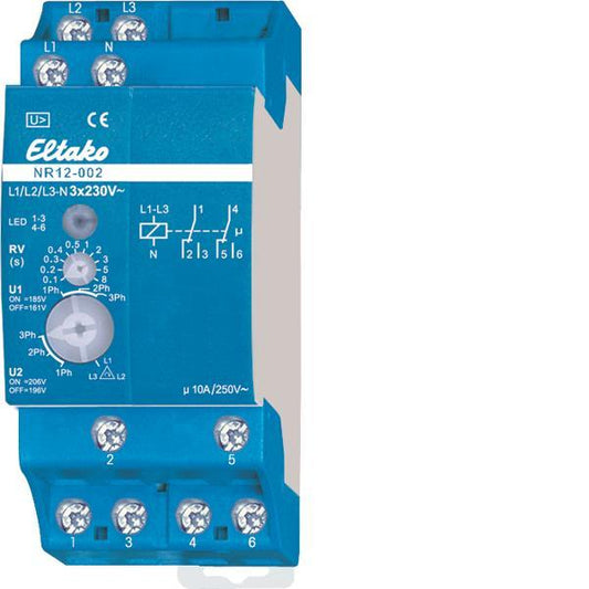 Eltako Netzüberwachungsrelais   22002330 NR12-002-3x230V 2We potenzialfrei 10A