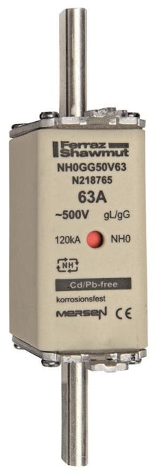 Mersen 1B055.000000 NH0 63A gG 500V      NH-Sicherung sfü spannungsführend