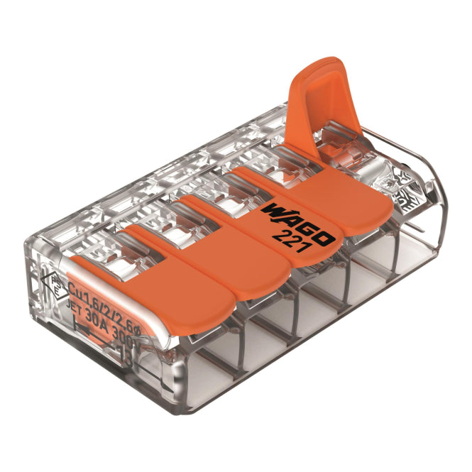 WAGO 221-615 COMPACT-Verbindungsklemme,  für alle Leiterarten,max. 6 mm²