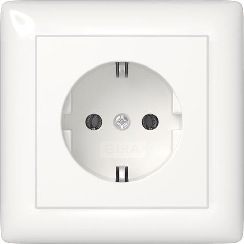 GIRA 444003 SCHUKO-Steckdose Vollplatte  Standard 55 Reinweiß glänzend