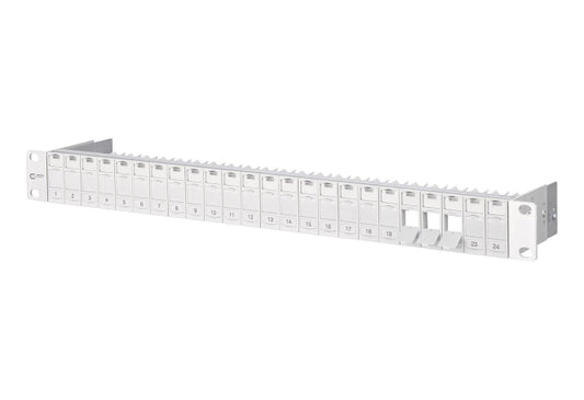 Metz 19z Modulträger leer    130920-00KE Keystone 1HE 24Port lichtgrau geschirmt
