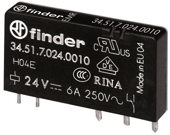 Finder Steck-/Printrelais                34.51.7.024.0010 1W 6A 24VDC