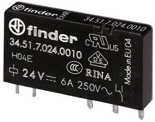 Finder Steck-/Printrelais                34.51.7.024.0010 1W 6A 24VDC