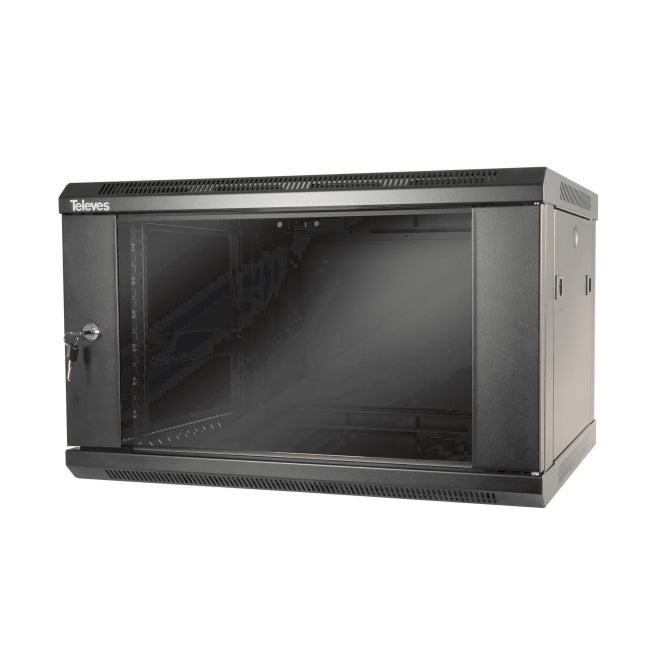 Televes Wandverteiler 19z 6+2HE  MSR196B in Einzelteilen 233105 schwarz RAL 9005