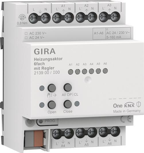 GIRA 213900 Heizungsaktor 6fach Regler   OneKNX REG