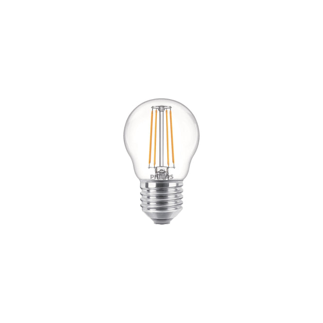 PHIL CorePro LEDluster 4,3-40W/827           Tropfen E27 470lm Glas klar   EEK F