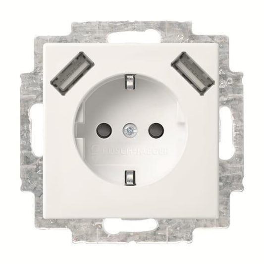 BJ Schuko/USB-Steckdose  20 EUCB2USB-914 Busch-Balance SI USB-Ladestation alpinws