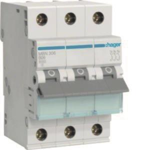 Hager Leitungsschutzschalter      MBN306 3polig 6kA B-6A 3M