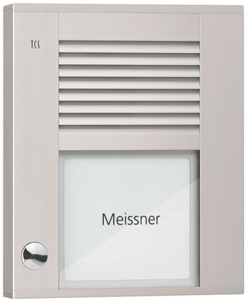 TCS Audio Außenstation PDS   PDS01-EN/04 1 Taste 1-reihig AP silber