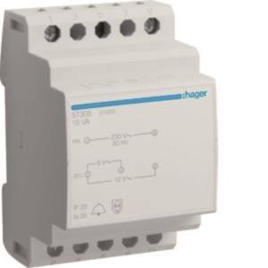 Hager Klingeltrafo 230V/8V u.12V   ST305 16VA 3PLE
