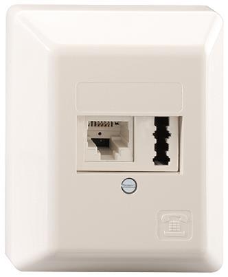 RB Kombi Anschlussdose  133 111 01         IAE/UAE 8(6)-TAE 6F+N AP reinweiss