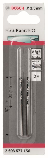 Bosch HSS-Spiralbohrer PointTeQ          2,5x57/30mm                   2608577156