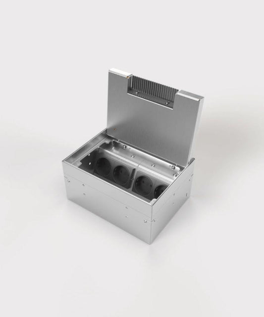 BS Bodensteckdose 8904BB 3x   8904BB-2-0 Schuko, 1x RJ45 2fach, belegbar 8904BB-