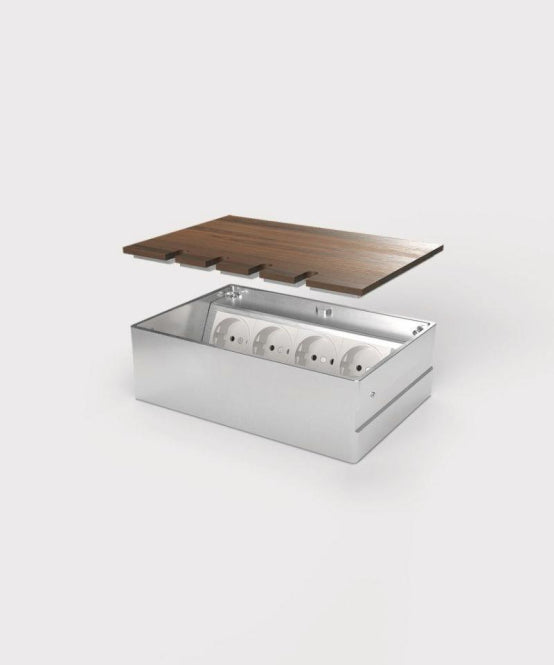 BS Bodensteckdose 8804B 3x     8804B-2-0 Schuko, 1x RJ45 2fach, belegbar 8804B-2-
