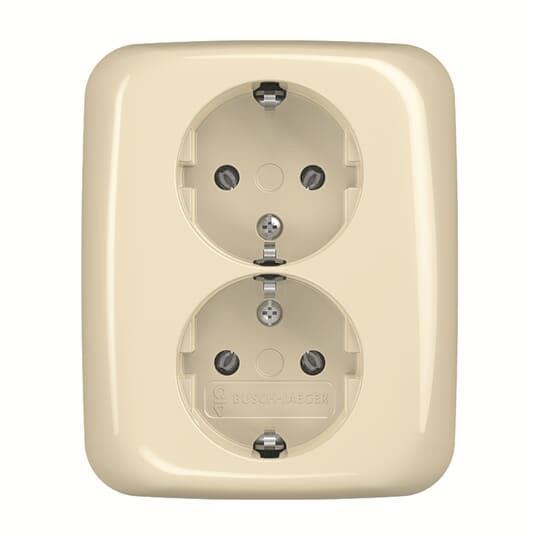 BJ Doppelsteckdose SCHUKO    202 EUJ-212 RAL1013