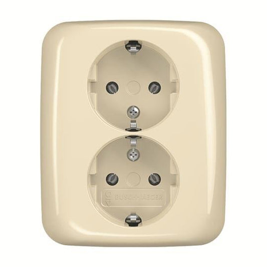 BJ Doppelsteckdose SCHUKO    202 EUJ-212 RAL1013