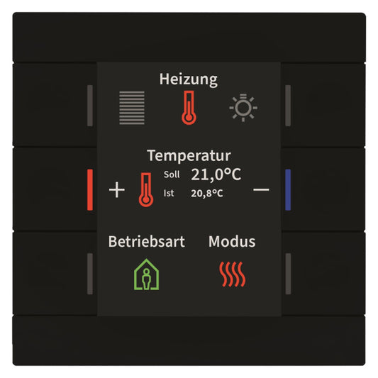MDT BE-TAS86T06.02 KNX Taster Smart 86   m.Farbdisplay u.Temperatursensor sw matt