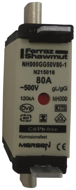 Mersen 1F659.000000 NH000 80A gG 500V    NH-Sicherung sgl spannungsfrei