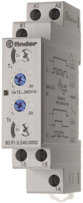 Finder Asymmetrischer Taktgeber          80.91.0.240.0000 1W 16A 12-240VAC/DC