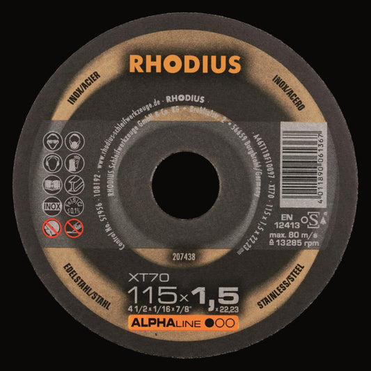 Rhodius Trennscheiben XT 70       207436 115x1,0x22,23 Extradünn  Edelstahl/Stahl