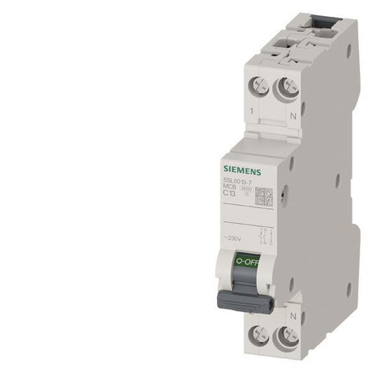 Siemens Leitungsschutzschalter 5SL6013-7 230V 6KA, 1+N-POLIG/1TE C13