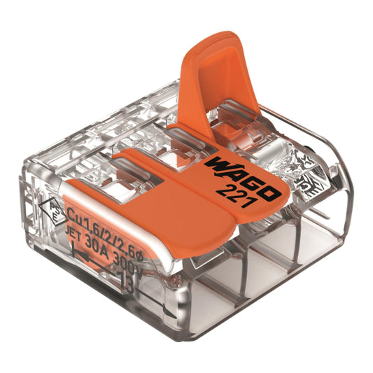 WAGO 221-613 COMPACT-Verbindungsklemme,  für alle Leiterarten,max. 6 mm²