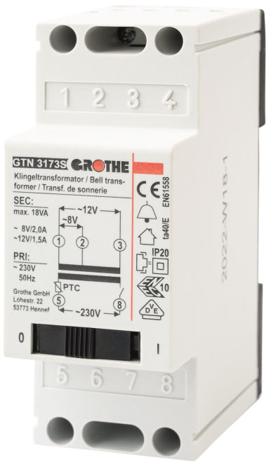 GRO Trafo 8/12V                  14083    GT 3173 S 2/2/1,5A REG