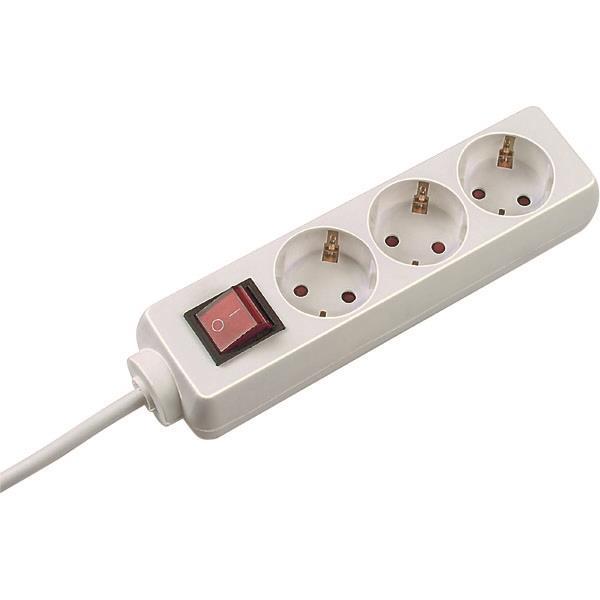 Bachmann Tischsteckdose         384.272S 3xSchuko weiß Strom 1,5m Schalter