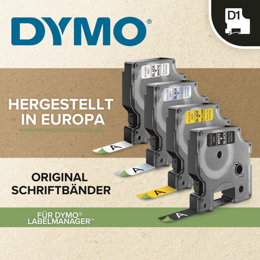 DYMO D1-Schriftband             S0720550 12mm x 7m                  rot auf weiss