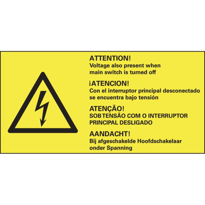 HEIN 172987 Warnschild       HEIN_172987 ausgesch. Hauptschalter Folie 74x37mm