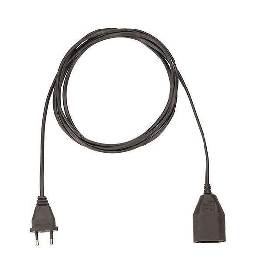 Bachmann Verlängerung 3m schwarz 233.185 H03VVH2-F 2x0,75 Eurostecker/Eurokuppl.