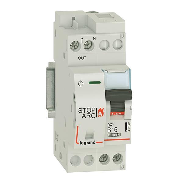 Legrand 415922 DX3 AFDD Brandschutz-     schalter LS B16A 1P+NR 6kA 230VAC 2TE
