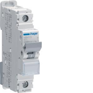 Hager Leitungsschutzschalter      NBN125 1polig 10kA/15kA B-25A 1M