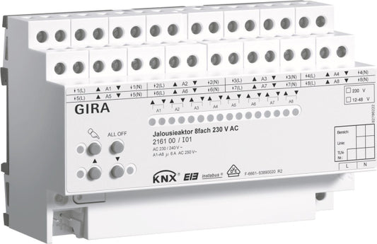 GIRA 216100 Jalousieaktor 8fach AC 230V  Hand KNX REG