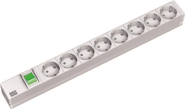 Bachmann 19" 1HE 8xSchuko        333.400 1xSchalter 438,5mm
