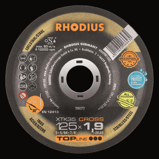 Rhodius Trennscheiben XTK35 Cross 208373 125x1,9x22,23 Extradünn        Edelstahl