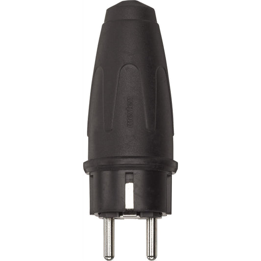 Merten Vollgummi-Stecker schwarz  123851 SCHUKO