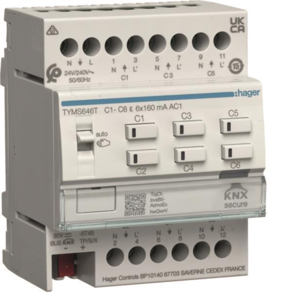 Hager Heiz.-aktor 6f KNX Secure TYMS646T 24/230V